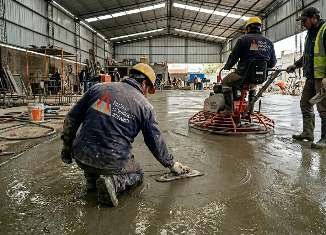Pisos de hormigón industrial llaneado en Rosario - Amione